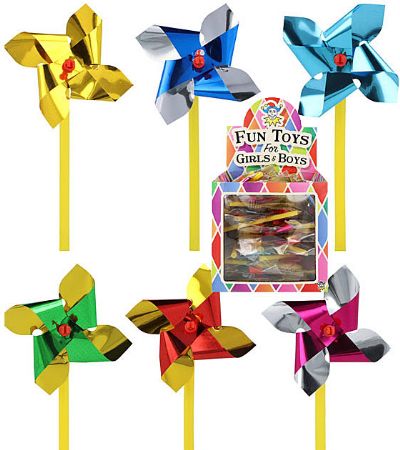60 x Mini Foil Windmills