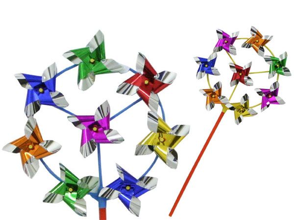 48x 8 Head Multicoloured Foil Windmills